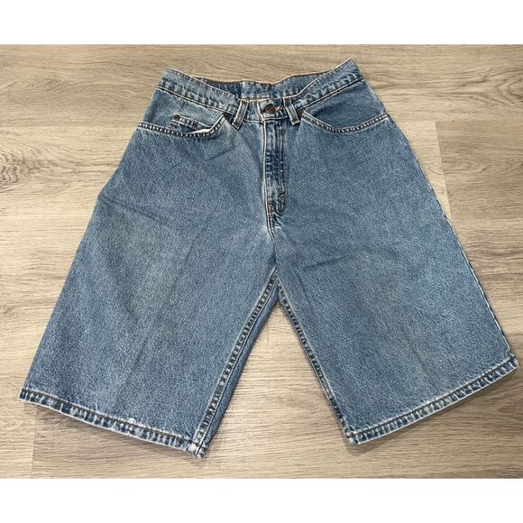 Vintage Levi's 562 Loose Fit Student Orange Tab Denim Jean Shorts 29 Made in USA - Picture 6 of 11